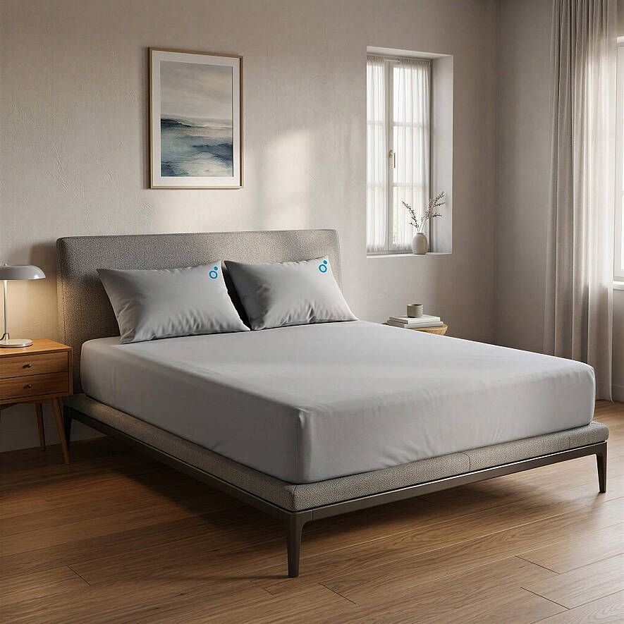 Cooling Sheet Gri Çift Kişilik Lastikli Çarşaf Seti - 1